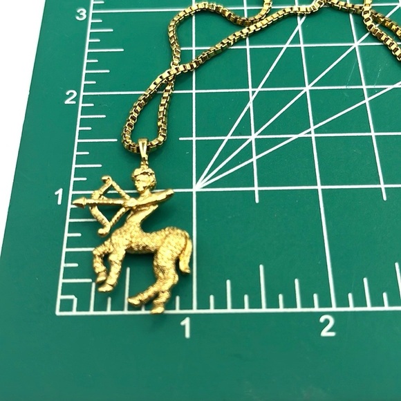 Vintage Monet Gold Zodiac Sagittarius Archer Necklace Vintage Monet 1990’s - Picture 14 of 16